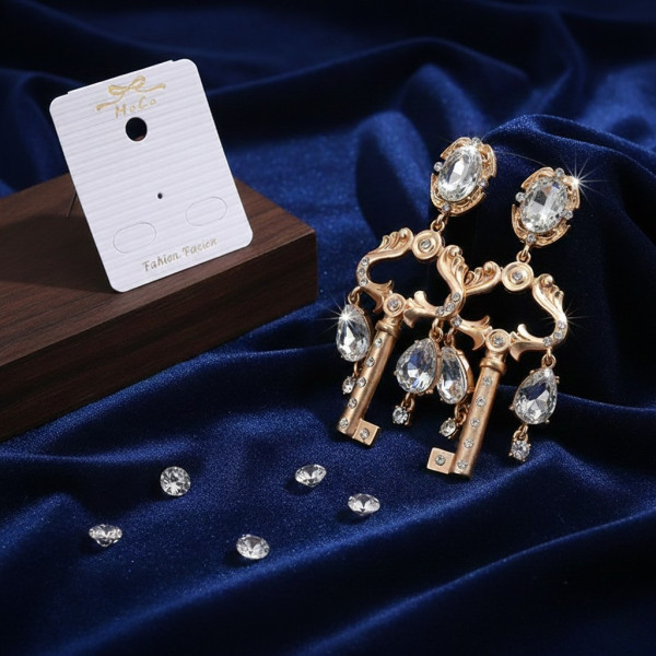 Ретро обеци масивен ключ в стил Барок А32 1