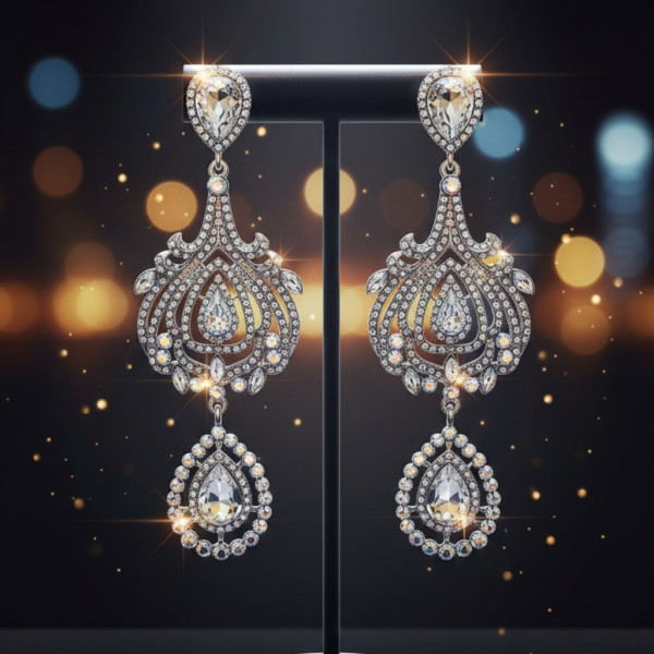 Масивни обеци с кристали А38 2