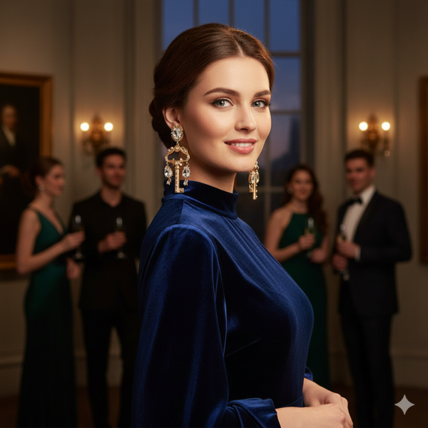 Ретро обеци масивен ключ в стил Барок А32 3