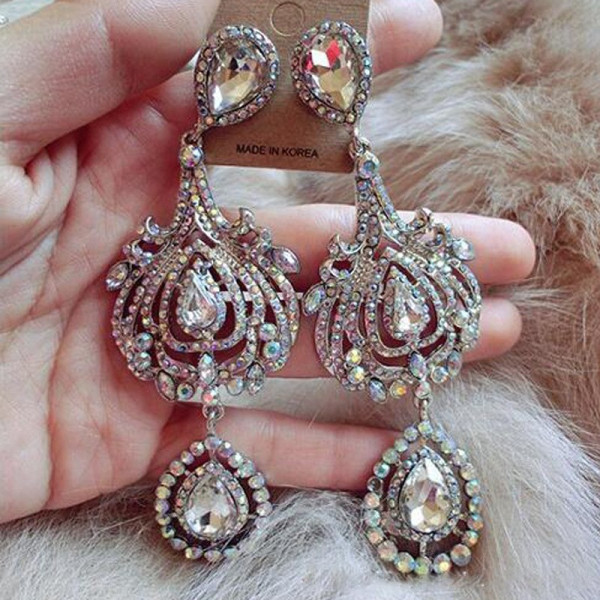 Масивни обеци с кристали А38