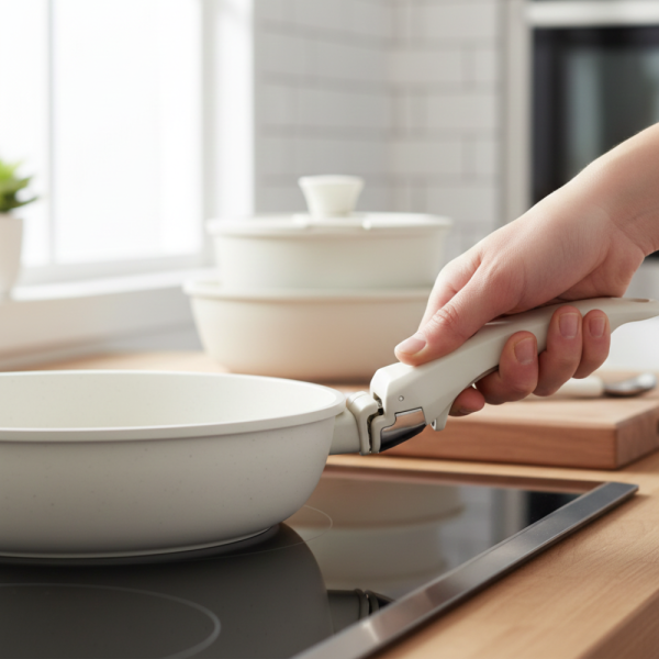 Комплект съдове Goldmann GM-1005 – 5 части с подвижна дръжка, мраморно покритие и индукция 1