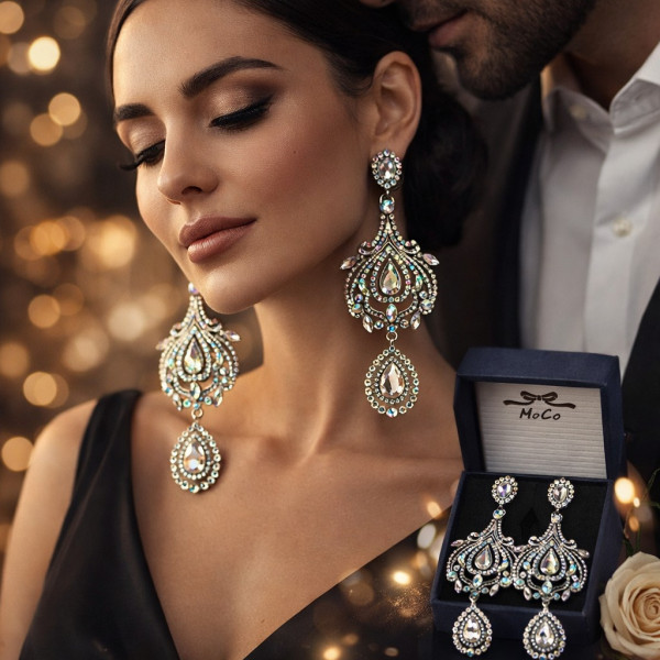 Масивни обеци с кристали А38