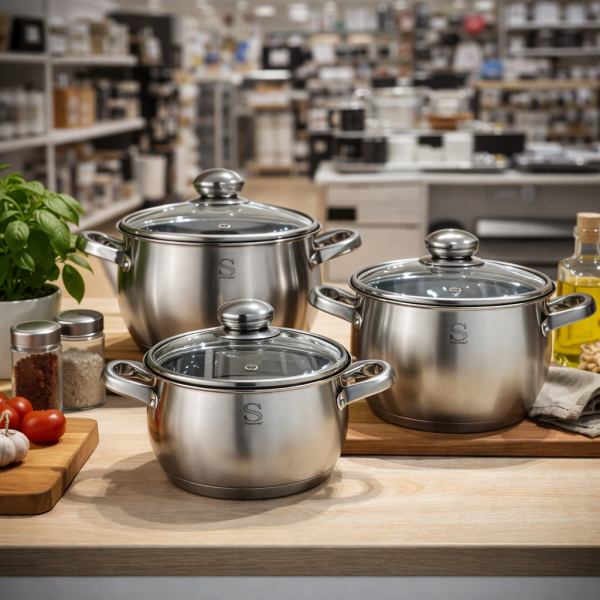 Комплект тенджери Swissgold EMMIE (SG-18099) – 3 броя с 5-слойно капсуловано дъно