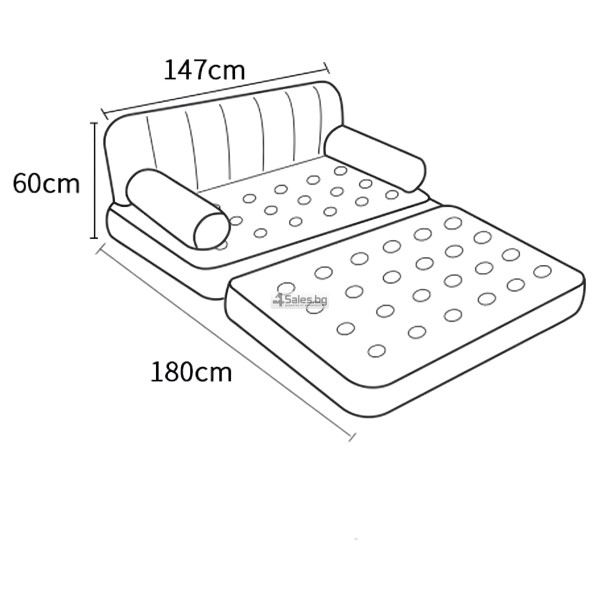 Двоен надуваем матрак с разтегателен диван за спане на плажа