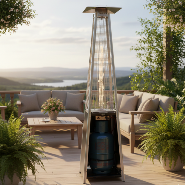 Газова Пирамида - отоплител 13 kW, 227 см – външен газов отоплител с калъф и защити 2