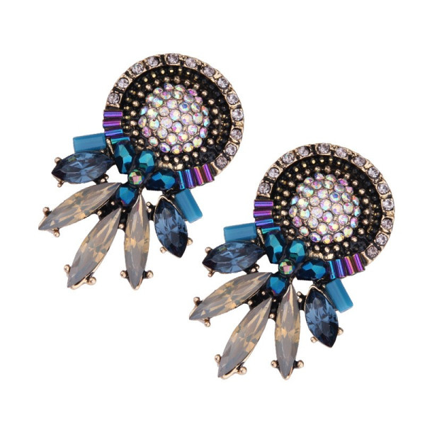 Стилни дамски обеци с кристали в три различни цвята А61 8