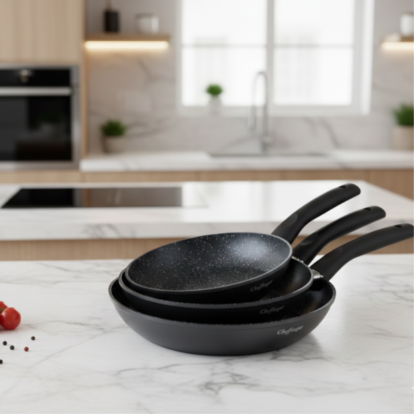 Комплект тигани Cheffinger с мраморно покритие – 3 части за всяка кухня