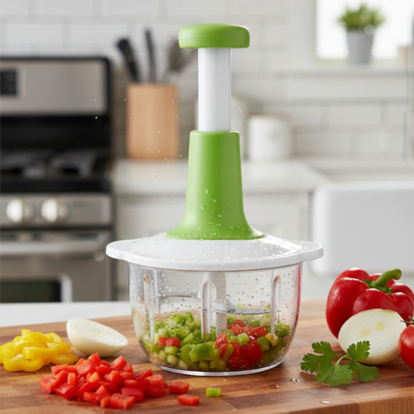 Комплект 4 тенджери от неръждаема стомана с индукционно дъно Cheffinger + ПОДАРЪК Ръчен чопър Cheffinger