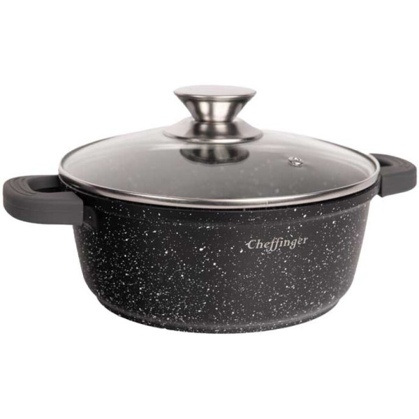 Комплект мраморни тенджери 6 части Cheffinger + ПОДАРЪК Ножове Cheffinger (6 части)