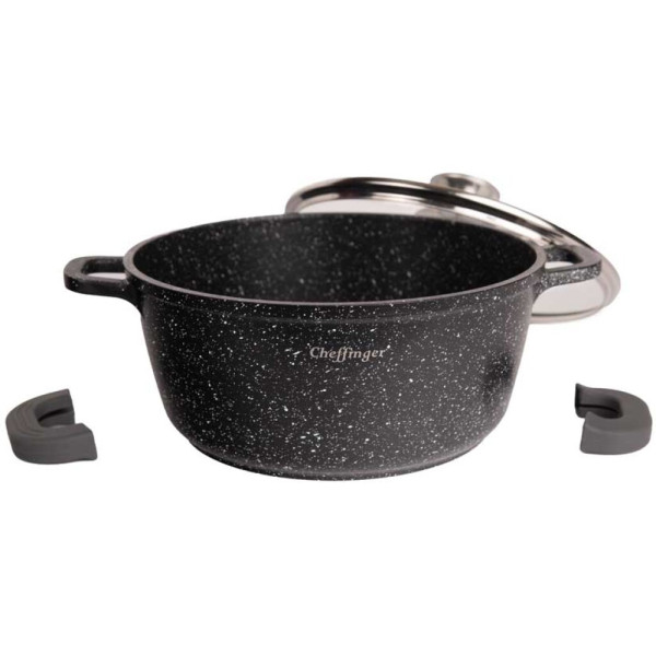 Комплект мраморни тенджери 6 части Cheffinger + ПОДАРЪК Ножове Cheffinger (6 части)