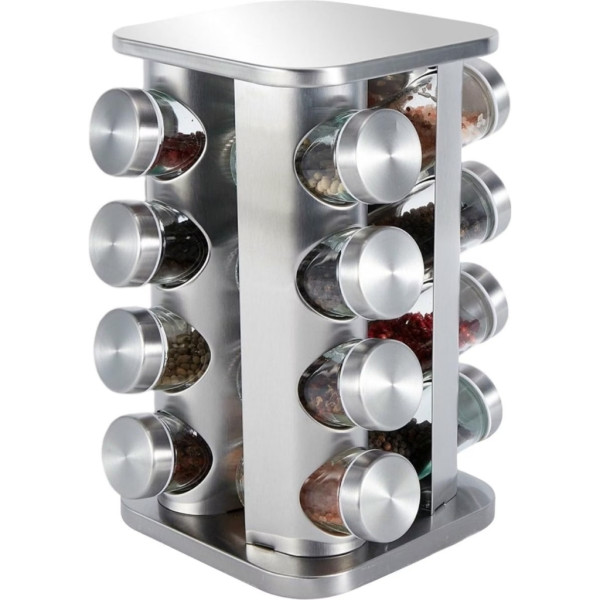 Въртящ се органайзер за подправки Cheffinger  - С 16 бурканчета от неръждаема стомана 5