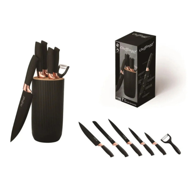 Комплект ножове с поставка Cheffinger - 7 части