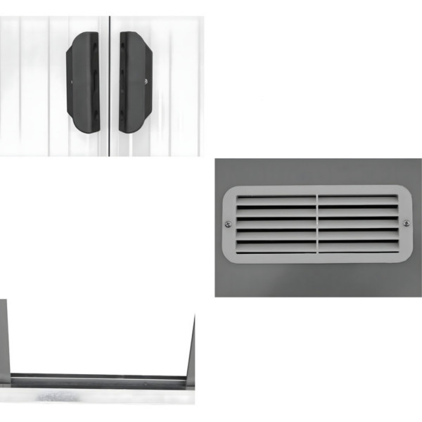 Метална градинска къща за инструменти с вентилация и заключване - 238 × 126 × 181 см