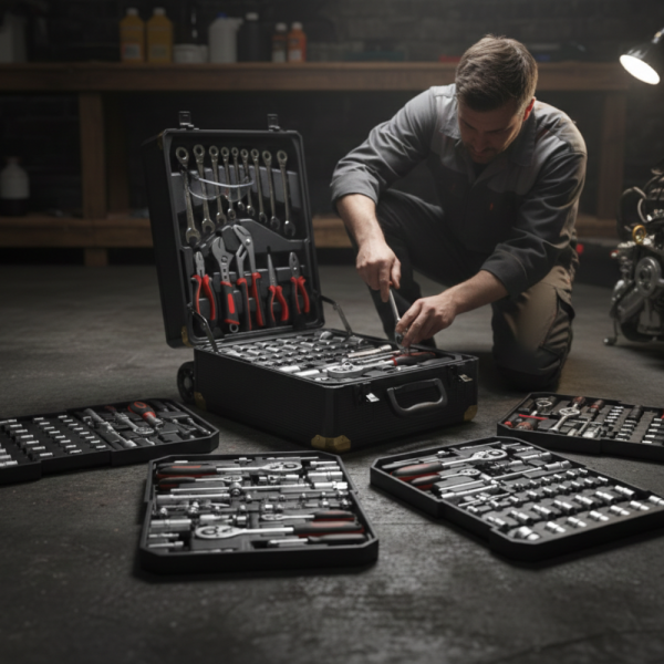 Куфар с инструменти CF-ST599RG – 599 части, професионален алуминиев тролей комплект ST-599RG