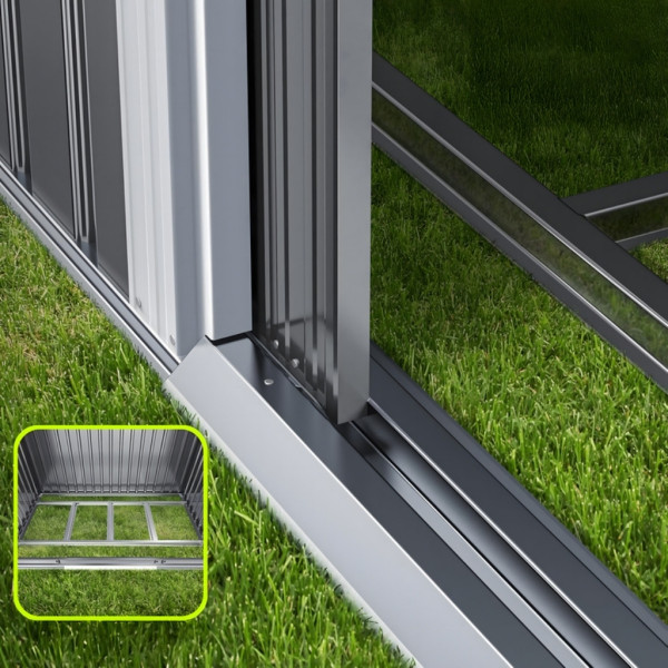 Метална градинска къща за инструменти с вентилация и заключване - 277 × 299 × 192 см