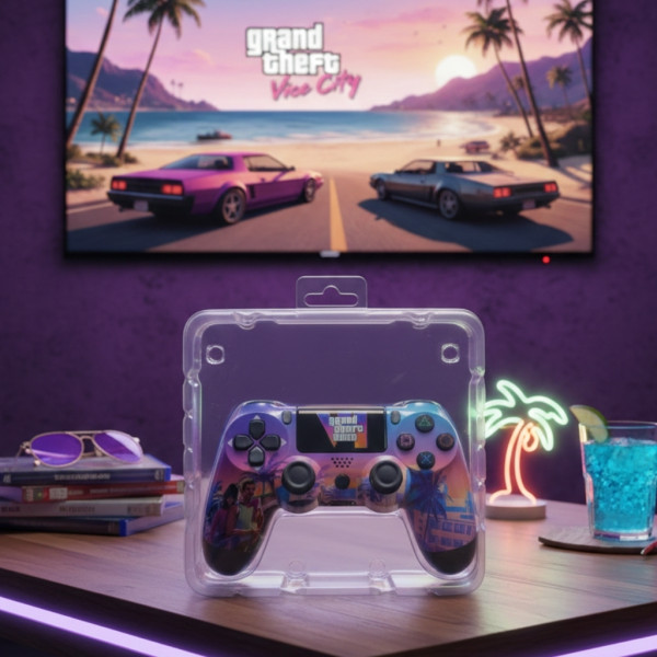 Безжичен джойстик за PS4 с тъчпад, вибрация и LED осветление – FC25 / GTA дизайн 1