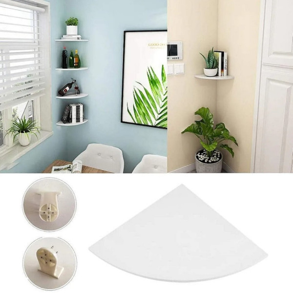 Комплект от 4 ъглови стенни рафта за съхранение – PVC 3