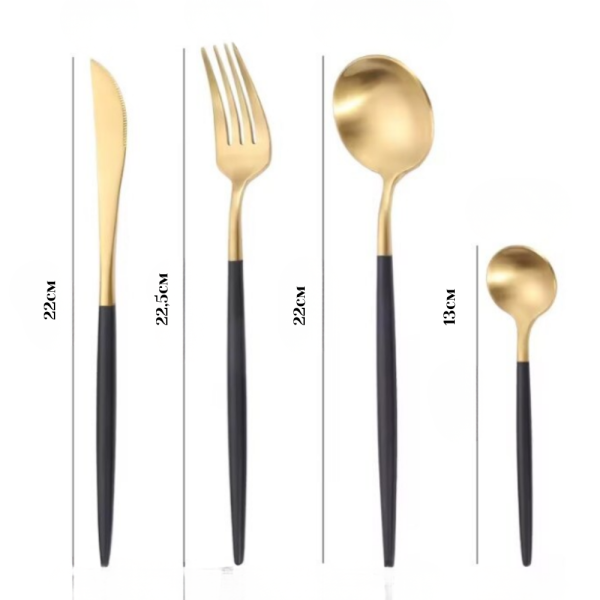 Комплект прибори за хранене от 24 части с луксозен дизайн и магнитна кутия
