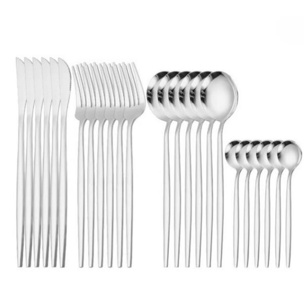 Комплект прибори за хранене от 24 части с луксозен дизайн и магнитна кутия