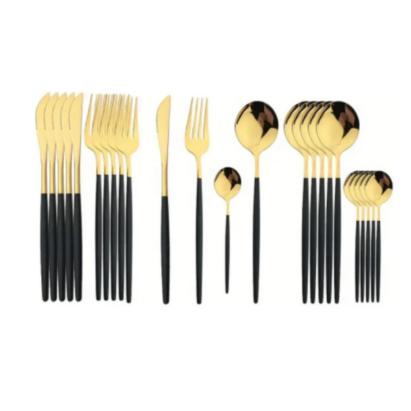 Комплект прибори за хранене от 24 части с луксозен дизайн и магнитна кутия