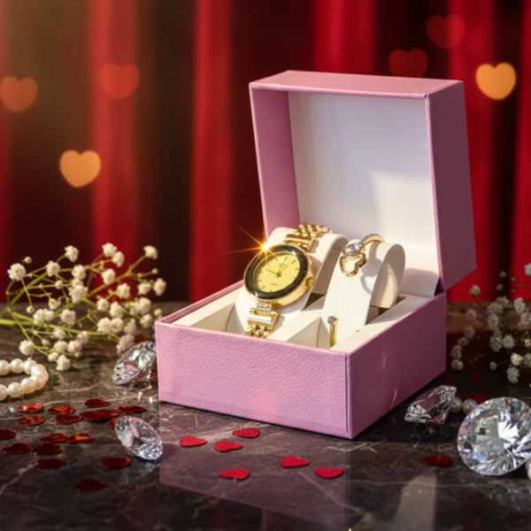 Дамски подаръчен комплект елегантен часовник с нежна гривна
