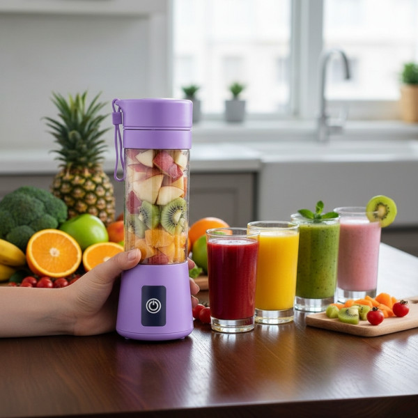 Преносим туристически USB блендер 380 мл – безжичен мини уред за смути и шейкове 3