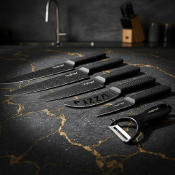 Комплект кухненски ножове – Cheffinger от 6 части с мраморно покритие и магнитна кутия
