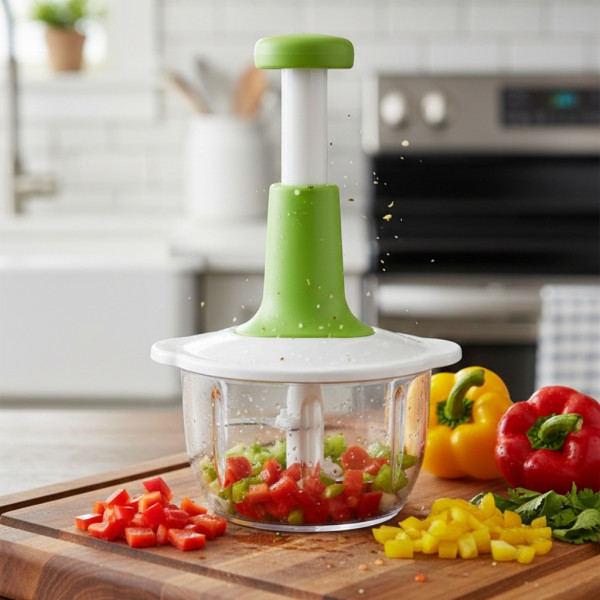 Ръчен кухненски чопър 900 мл с 3 остриета от неръждаема стомана Cheffinger 2