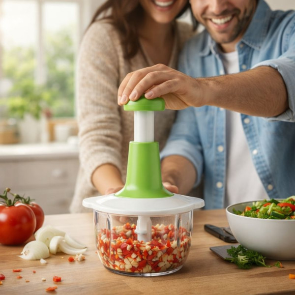 Ръчен кухненски чопър 900 мл с 3 остриета от неръждаема стомана Cheffinger