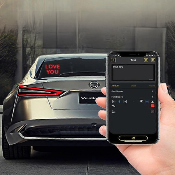 Интелигентен LED екран 32×32 за заден прозорец на автомобил – Модел Pixel RGB с Bluetooth управление