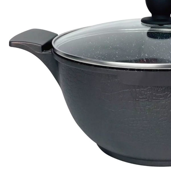 Комплект от 3 тенджери Cheffinger с мраморно покритие 20/24/28 см с капаци – незалепващи съдове за всички видове котлони 8