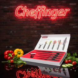 Комплект кухненски ножове Cheffinger – 6 части с мраморно покритие и магнитна кутия