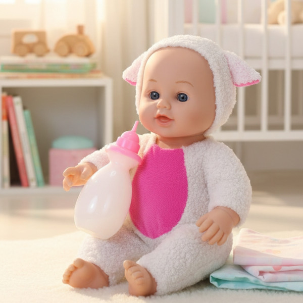 Интерактивна кукла бебе с костюм на животно – говори, смее се и плаче (30 см)