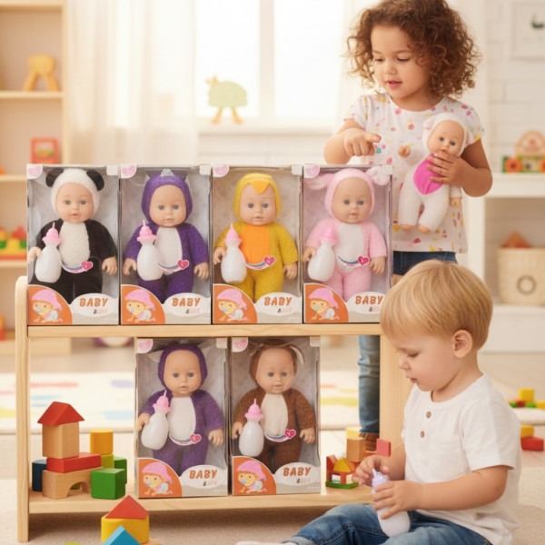 Интерактивна кукла бебе с костюм на животно – говори, смее се и плаче (30 см)