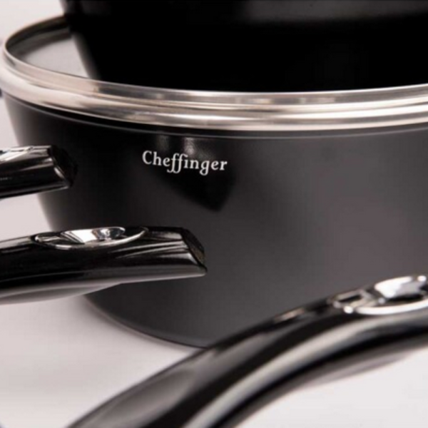 Комплект съдове за готвене Cheffinger от лят алуминий с мраморно покритие – 10 части, индукционни, незалепващи