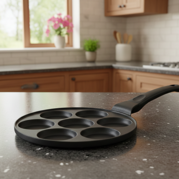 Тиган за 7 палачинки Ø28 см Cheffinger – мраморно незалепващо покритие, индукционен 4