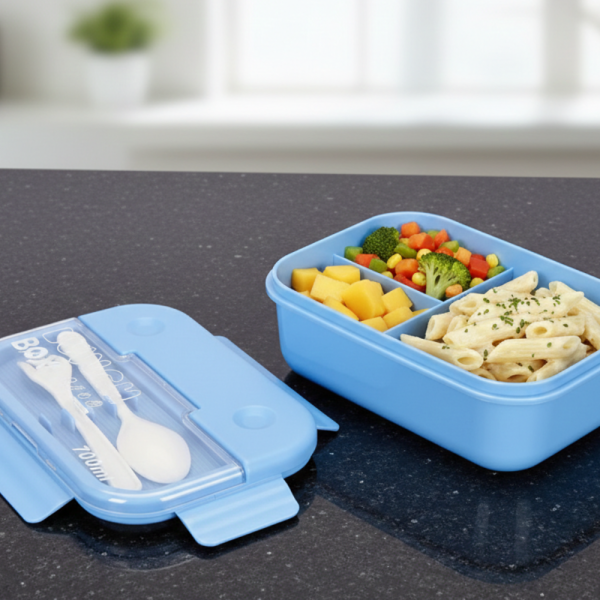 Кутия за обяд Cheffinger с 3 отделения, вилица и лъжица – компактна кутия за храна 2