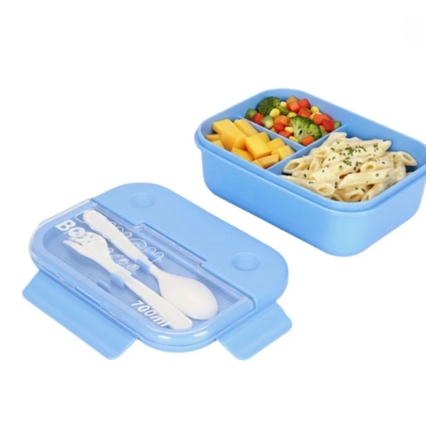 Кутия за обяд Cheffinger с 3 отделения, вилица и лъжица – компактна кутия за храна 7