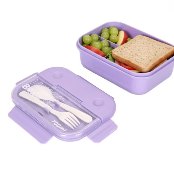 Кутия за обяд Cheffinger с 3 отделения, вилица и лъжица – компактна кутия за храна