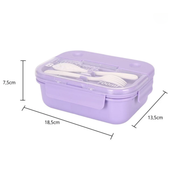 Кутия за обяд Cheffinger с 3 отделения, вилица и лъжица – компактна кутия за храна 10