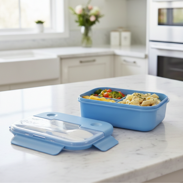 Кутия за обяд Cheffinger с 3 отделения, вилица и лъжица – компактна кутия за храна 1