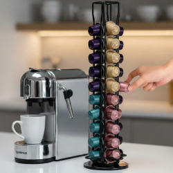 Метална въртяща се стойка Cheffinger за 40 капсули Nespresso – ред и бърз достъп до любимото кафе