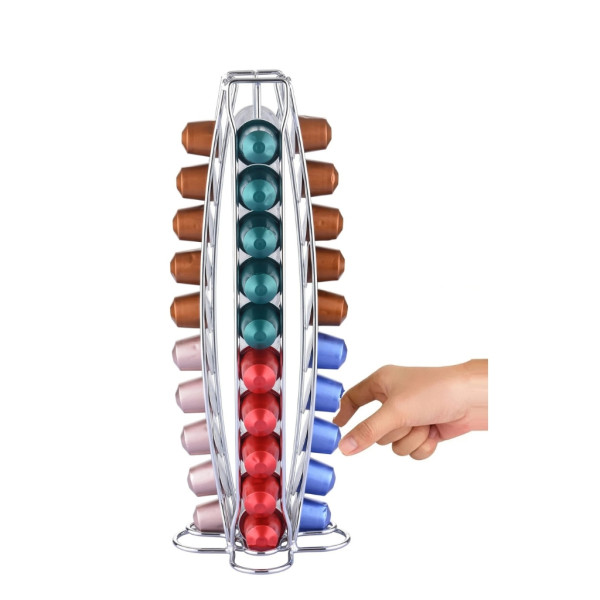 Въртящ се диспенсър за кафе Cheffinger, за капсули Nespresso – капацитет 40 капсули, компактен и стабилен дизайн 4