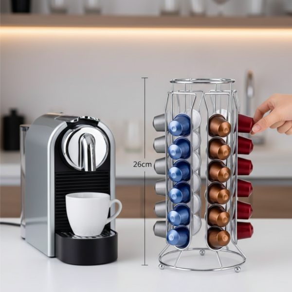 Метална стойка Cheffinger за 36 капсули Nespresso – компактно и стабилно решение за подредена кухня