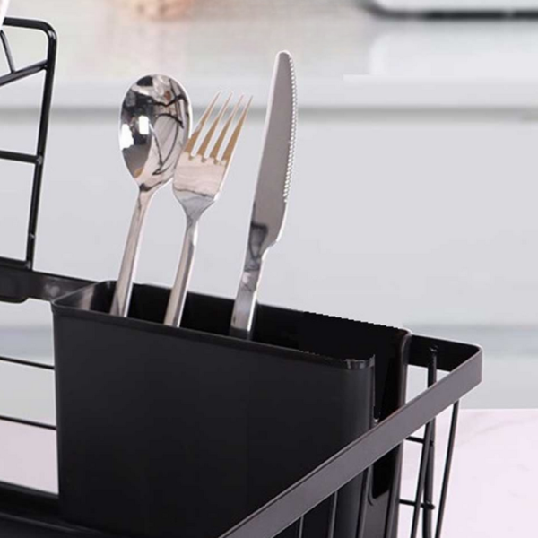 Двуетажен метален сушилник за съдове Cheffinger с отделение за прибори – повече ред и сух плот в кухнята 5