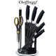 Комплект ножове Cheffinger – 8 части със стойка, точило и ножица за подредена и удобна кухня 5