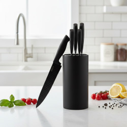 Комплект ножове Cheffinger – 6 части със стойка, неръждаема стомана