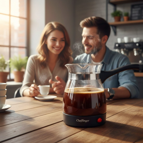 Кафеварка Cheffinger 0,5 л – стъклен съд, 650 W, бутон ON/OFF 2