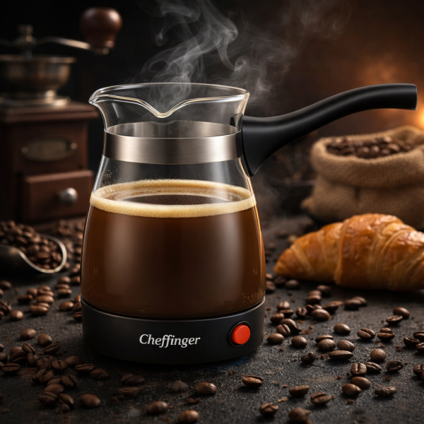 Кафеварка Cheffinger 0,5 л – стъклен съд, 650 W, бутон ON/OFF