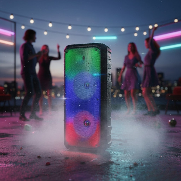 Безжична RGB тонколона – 2×8″ говорителя, Bluetooth, 1200 W, батерия 3000 mAh 2